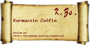 Karmazsin Zsófia névjegykártya